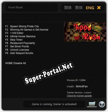 Food Rush: ТРЕЙНЕР И ЧИТЫ (V1.0.2)