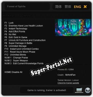 Forest of Spirits: Читы, Трейнер +15 [MrAntiFan]