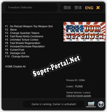 Трейнер для Freedom Defender [v1.0.8]