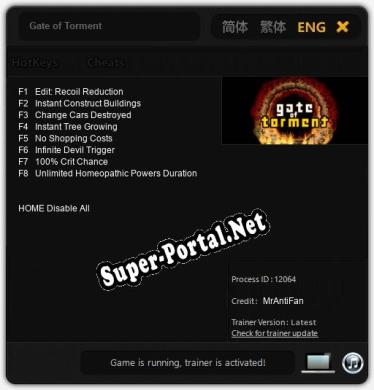 Gate of Torment: ТРЕЙНЕР И ЧИТЫ (V1.0.20)