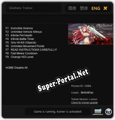 Gladiator Trainer: Читы, Трейнер +9 [MrAntiFan]