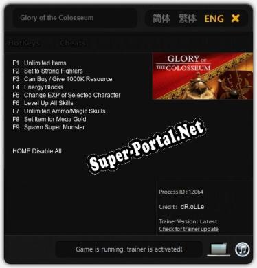 Glory of the Colosseum: Читы, Трейнер +9 [dR.oLLe]