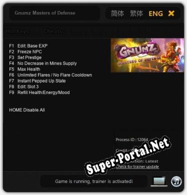 Gnumz Masters of Defense: Трейнер +9 [v1.8]