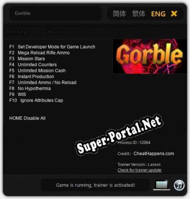 Gorble: Трейнер +10 [v1.1]