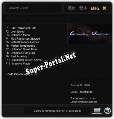 Трейнер для Gravity Vector [v1.0.5]