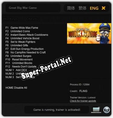 Great Big War Game: Читы, Трейнер +15 [FLiNG]