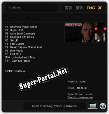 Grederys: Трейнер +11 [v1.2]