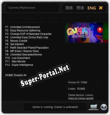 Gummy Nightmares: ТРЕЙНЕР И ЧИТЫ (V1.0.65)