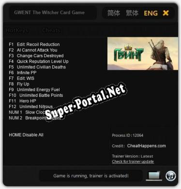 GWENT The Witcher Card Game: Трейнер +14 [v1.6]