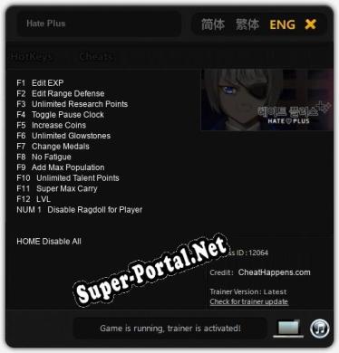 Hate Plus: Трейнер +13 [v1.2]
