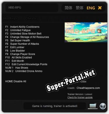 HBD-RPG: ТРЕЙНЕР И ЧИТЫ (V1.0.68)