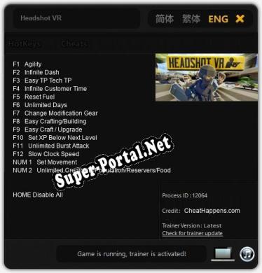 Headshot VR: Читы, Трейнер +14 [CheatHappens.com]