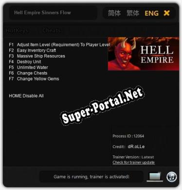Трейнер для Hell Empire Sinners Flow [v1.0.7]