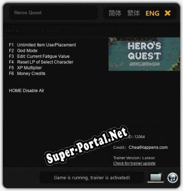 Heros Quest: ТРЕЙНЕР И ЧИТЫ (V1.0.68)
