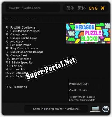 Трейнер для Hexagon Puzzle Blocks [v1.0.1]