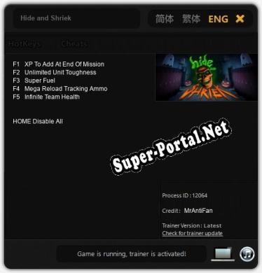 Трейнер для Hide and Shriek [v1.0.4]