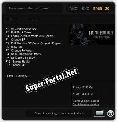 Homebound The Last Stand: Трейнер +11 [v1.4]