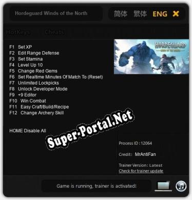 Hordeguard Winds of the North: Трейнер +12 [v1.7]