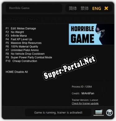 Horrible Game: Читы, Трейнер +10 [MrAntiFan]