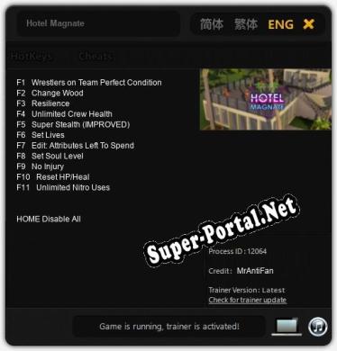 Трейнер для Hotel Magnate [v1.0.6]