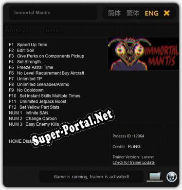 Immortal Mantis: Читы, Трейнер +15 [FLiNG]
