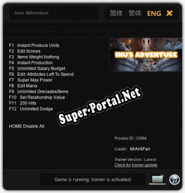 Inus Adventure: Трейнер +12 [v1.2]