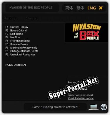 Трейнер для INVASION OF THE BOX PEOPLE [v1.0.8]