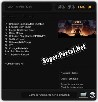 Трейнер для IZIO  The Pixel Kishi [v1.0.2]