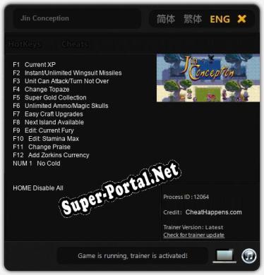 Jin Conception: Читы, Трейнер +13 [CheatHappens.com]
