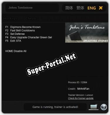 Johns Tombstone: Трейнер +5 [v1.4]