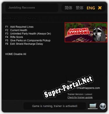 Трейнер для Jumbling Raccoons [v1.0.4]