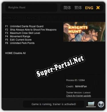 Трейнер для Knights Hunt [v1.0.6]