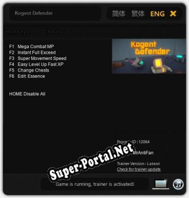 Трейнер для Kogent Defender [v1.0.5]