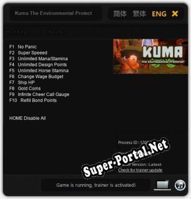 Трейнер для Kuma The Environmental Protector [v1.0.3]