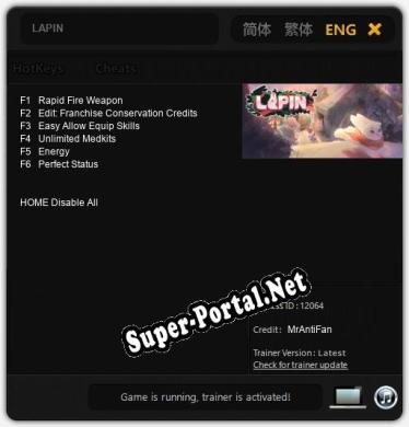 LAPIN: ТРЕЙНЕР И ЧИТЫ (V1.0.97)