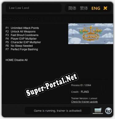 Трейнер для Law Law Land [v1.0.8]