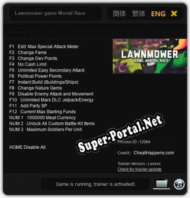 Lawnmower game Mortal Race: Читы, Трейнер +15 [CheatHappens.com]