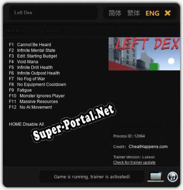 Left Dex: ТРЕЙНЕР И ЧИТЫ (V1.0.66)