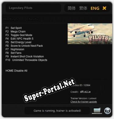 Трейнер для Legendary Pilots [v1.0.4]