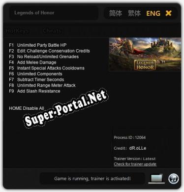 Legends of Honor: Трейнер +9 [v1.3]