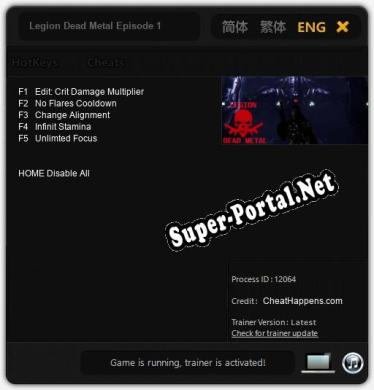 Legion Dead Metal Episode 1: Трейнер +5 [v1.3]
