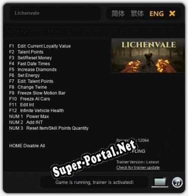 Трейнер для Lichenvale [v1.0.3]