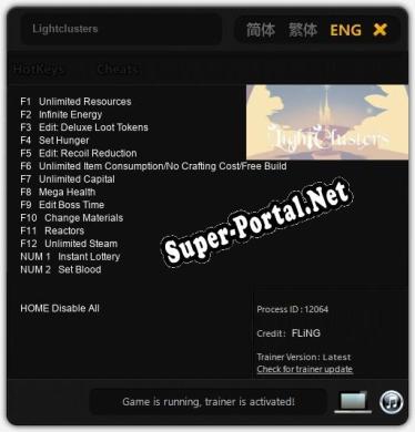 Lightclusters: ТРЕЙНЕР И ЧИТЫ (V1.0.68)
