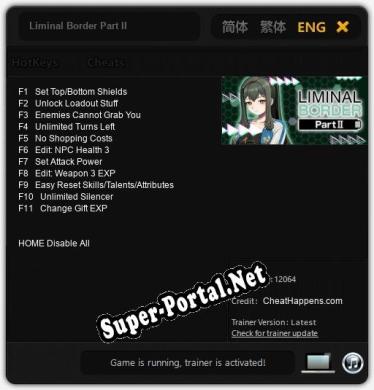 Трейнер для Liminal Border Part II [v1.0.3]