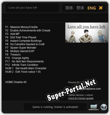 Love all you have left: Читы, Трейнер +14 [CheatHappens.com]