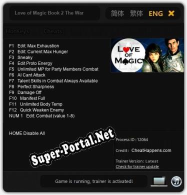 Трейнер для Love of Magic Book 2 The War [v1.0.4]