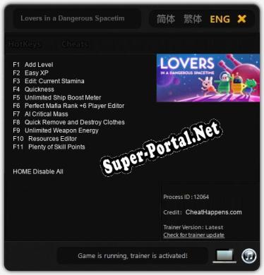 Lovers in a Dangerous Spacetime: ТРЕЙНЕР И ЧИТЫ (V1.0.48)