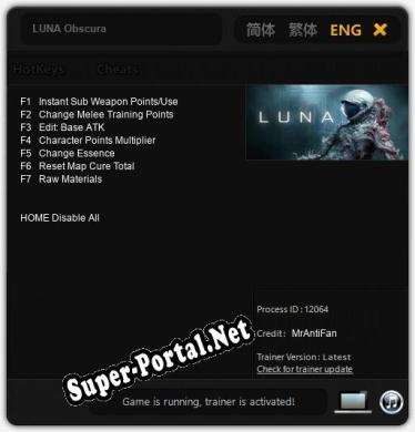 LUNA Obscura: Трейнер +7 [v1.2]