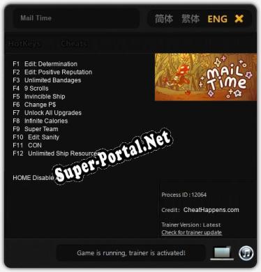 Трейнер для Mail Time [v1.0.3]