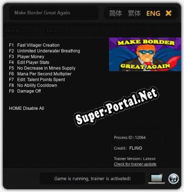 Трейнер для Make Border Great Again [v1.0.1]